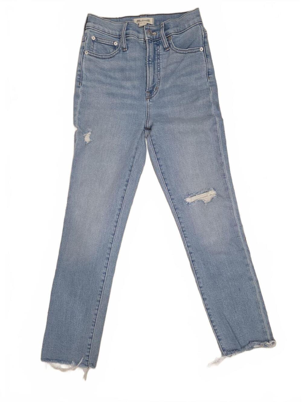 Madewell The Perfect Vintage Jean Light Wash Distressed Raw Hem Womens Size 24